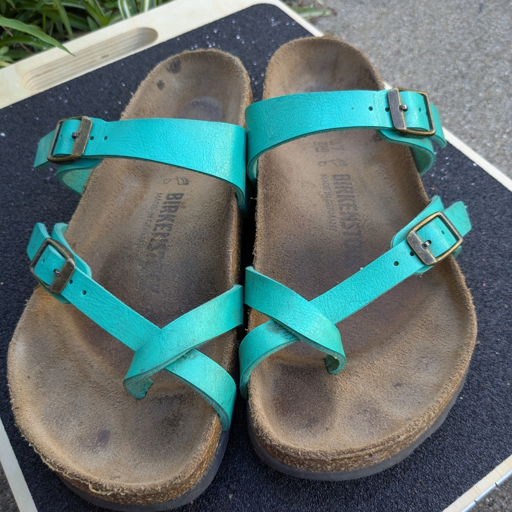 Birkenstock Teal Strappy Sandals